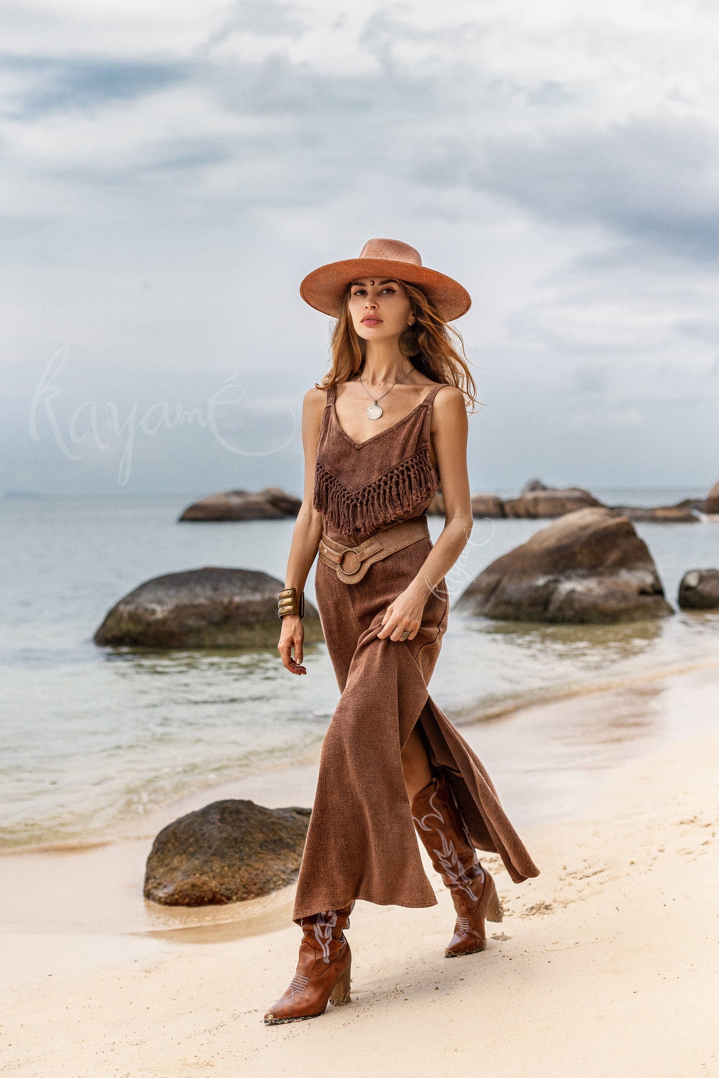 Festival fringe maxi dress