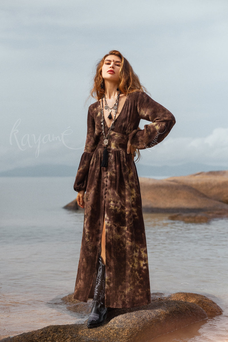 Tie Dye Brown Organic Cotton Dress