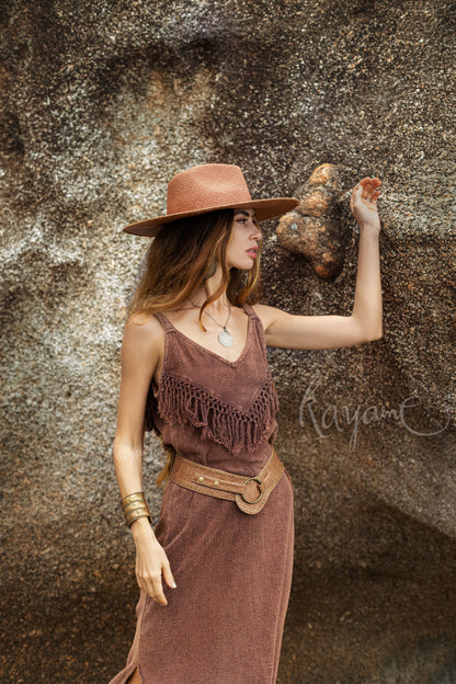 Festival fringe maxi dress