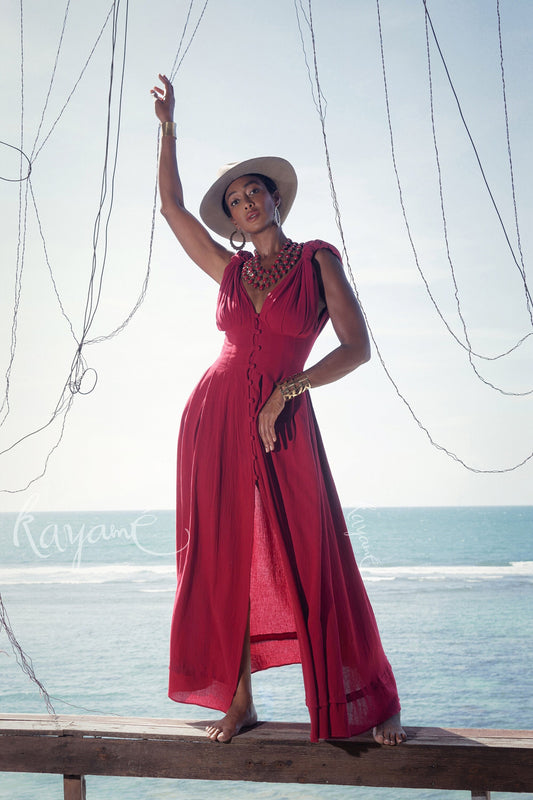 Greek goddess red dress