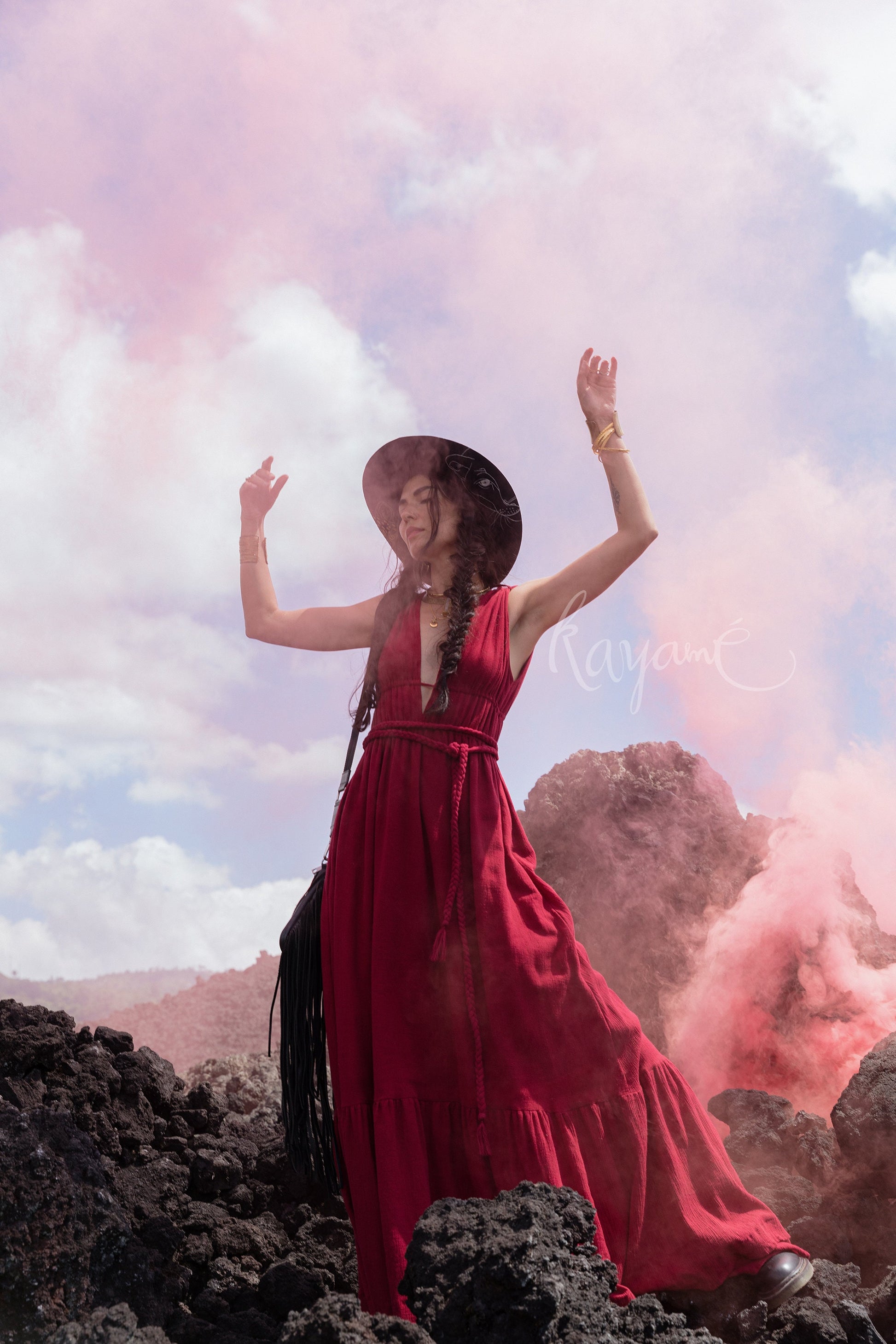 goddess red dress Wine Red Ritual Priestess Gown, Organic Cotton Greek Goddess Dress, Sacred Dance