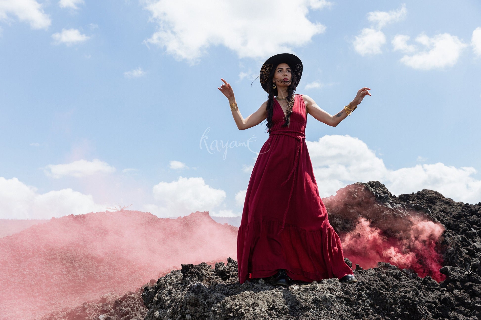 red goddess dress Mythical Goddess Gown in Scarlet Red S