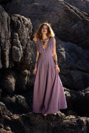 Greek goddess purple dress