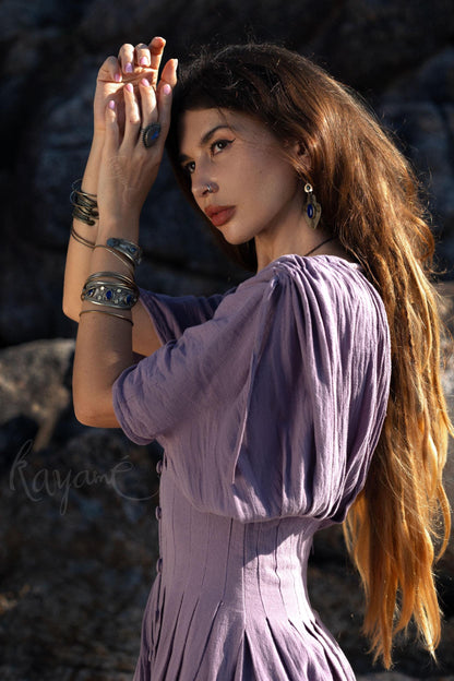 Greek goddess purple dress