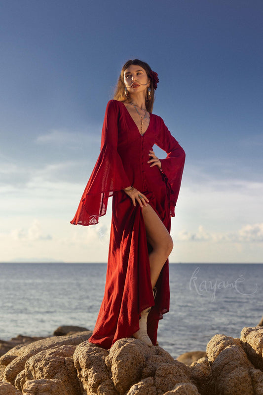 Red elven dress