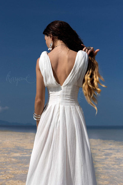 WHITE GODDESS DRESS • Goddess dress • Greek goddess dress • Boho wedding dress • Grecian dress • White maxi dress • White cotton