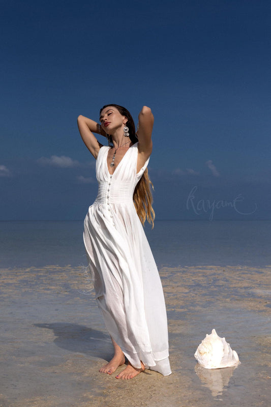 White Greek Goddess Maxi Dress