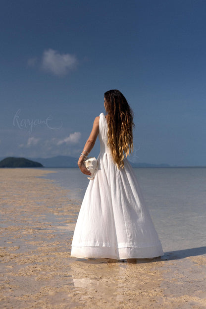 WHITE GODDESS DRESS • Goddess dress • Greek goddess dress • Boho wedding dress • Grecian dress • White maxi dress • White cotton