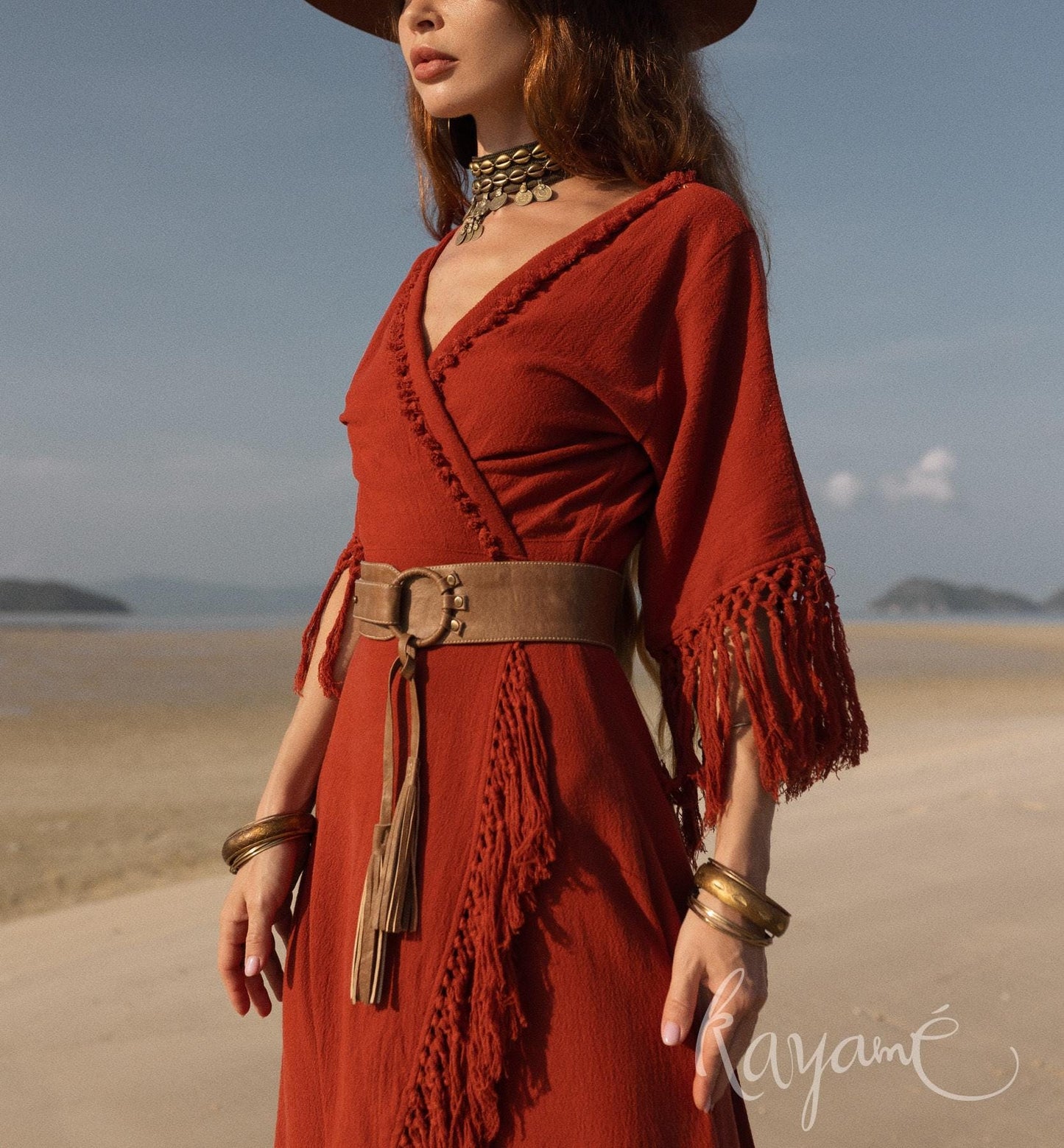 BOHO BELT 2 Colors: Brown & Grey • Women vegan leather belt • Vegan belt • Vegan leather belt • Women wide belt • Western belt