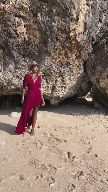 DRESS ꧁Kayame꧂ Goddess dress • Red boho wedding dress • Greek