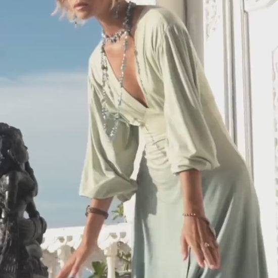 OMBRE DRESS ꧁Kayame꧂ Boho maxi dress • Bamboo dress • Light b