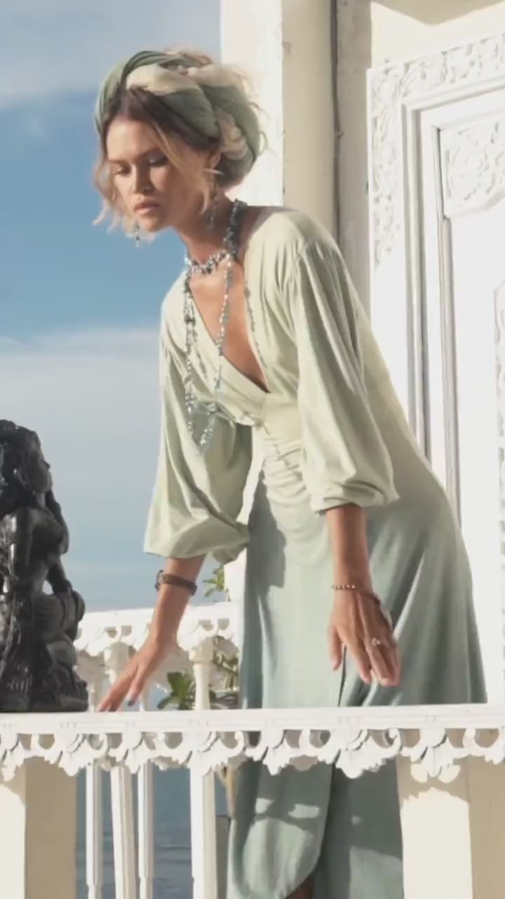 OMBRE DRESS ꧁Kayame꧂ Boho maxi dress • Bamboo dress • Light b