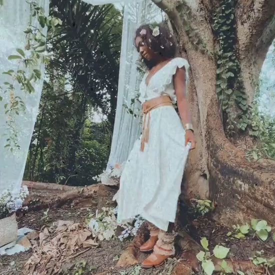 BOHO LINEN DRESS ꧁Kayame꧂ Linen white dress • Linen maxi dres