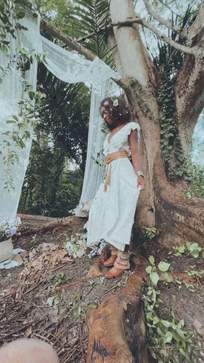 BOHO LINEN DRESS ꧁Kayame꧂ Linen white dress • Linen maxi dres