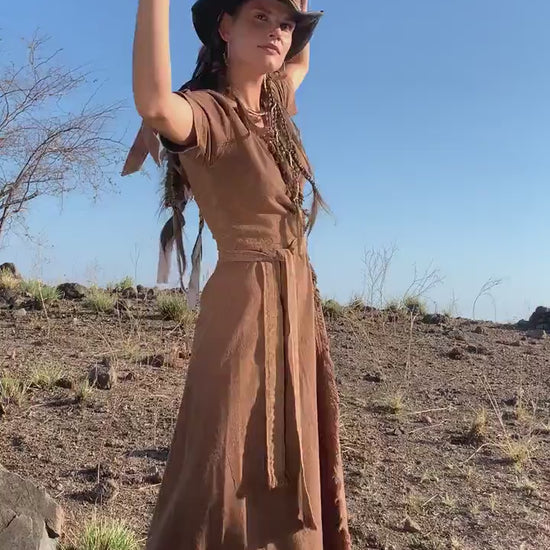 BOHO DRESS ꧁Kayame꧂ Bohemian maxi wrap dress • Organic dress 