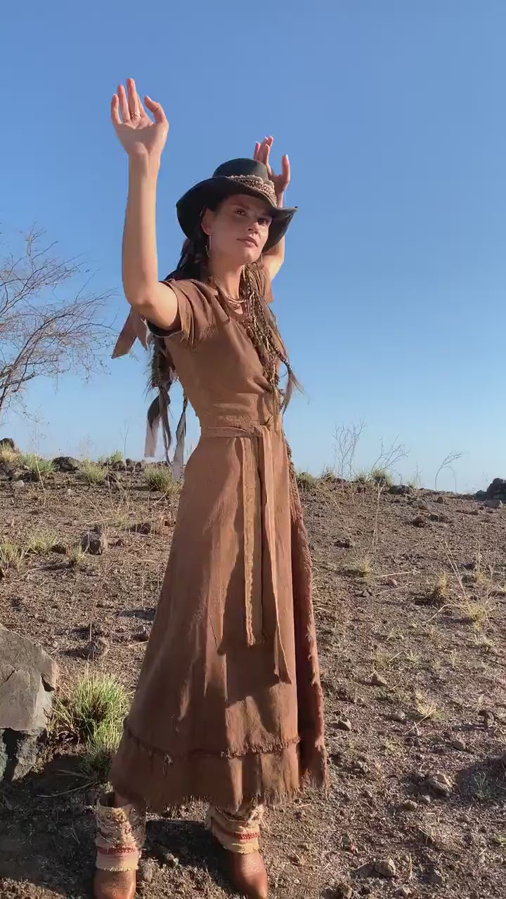 BOHO DRESS ꧁Kayame꧂ Bohemian maxi wrap dress • Organic dress 