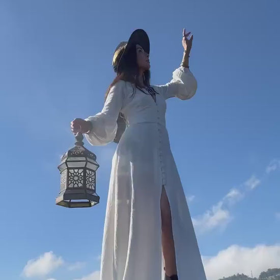 BACKLESS GODDESS DRESS ꧁Kayame꧂ White priestess dress • Boho 