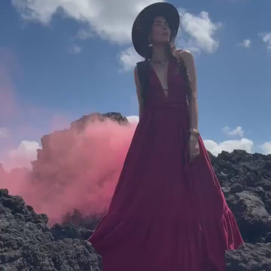 RED DRESS ꧁Kayame꧂ Red goddess dress • Red boho wedding dress