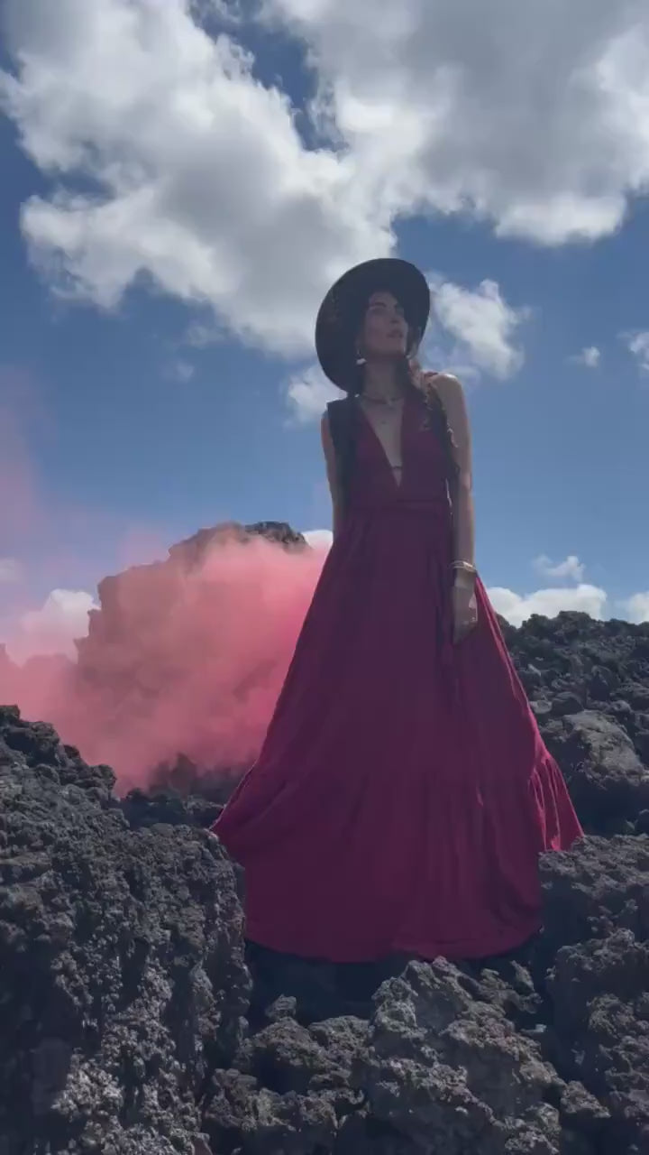 RED DRESS ꧁Kayame꧂ Red goddess dress • Red boho wedding dress
