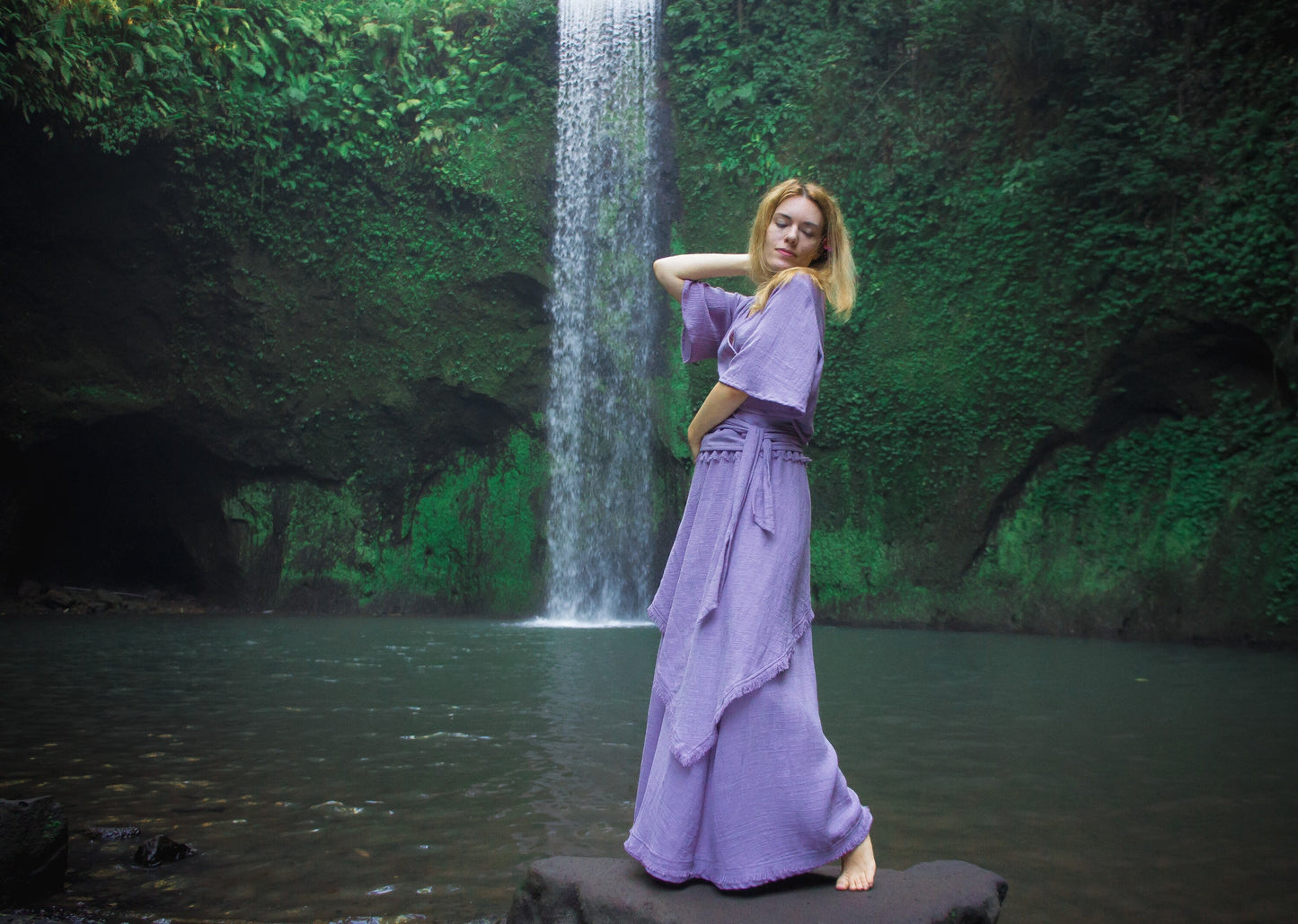 Skirt + kimono top | Lavender