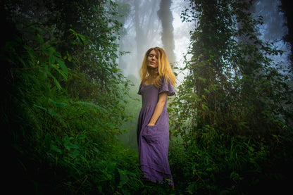 Elven bohemian dress • Medieval Dress • Witch dress • Fairy dress with pockets • Organic cotton dress • Renaissance dress • Gypsystyle
