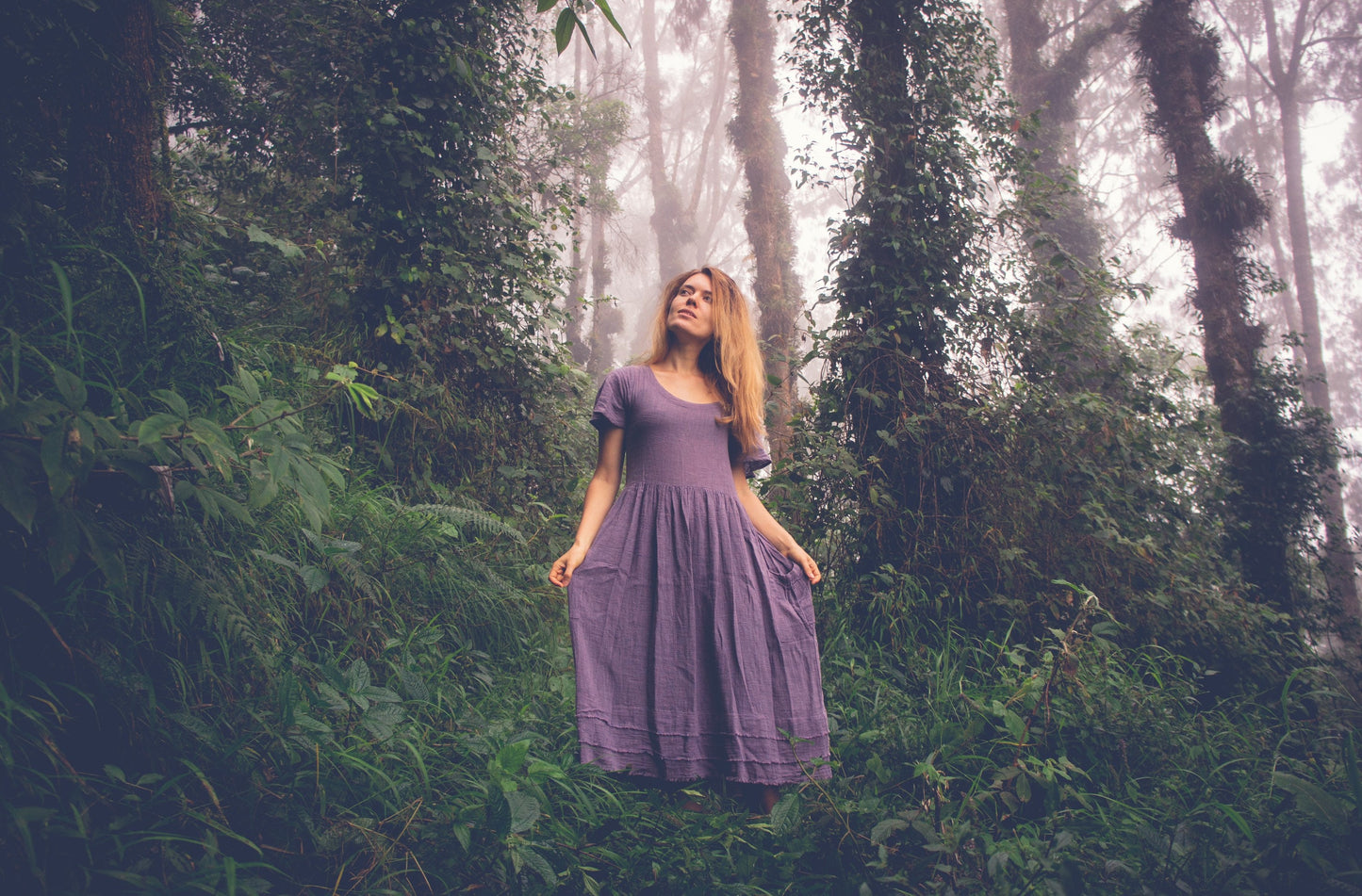 Elven bohemian dress • Medieval Dress • Witch dress • Fairy dress with pockets • Organic cotton dress • Renaissance dress • Gypsystyle
