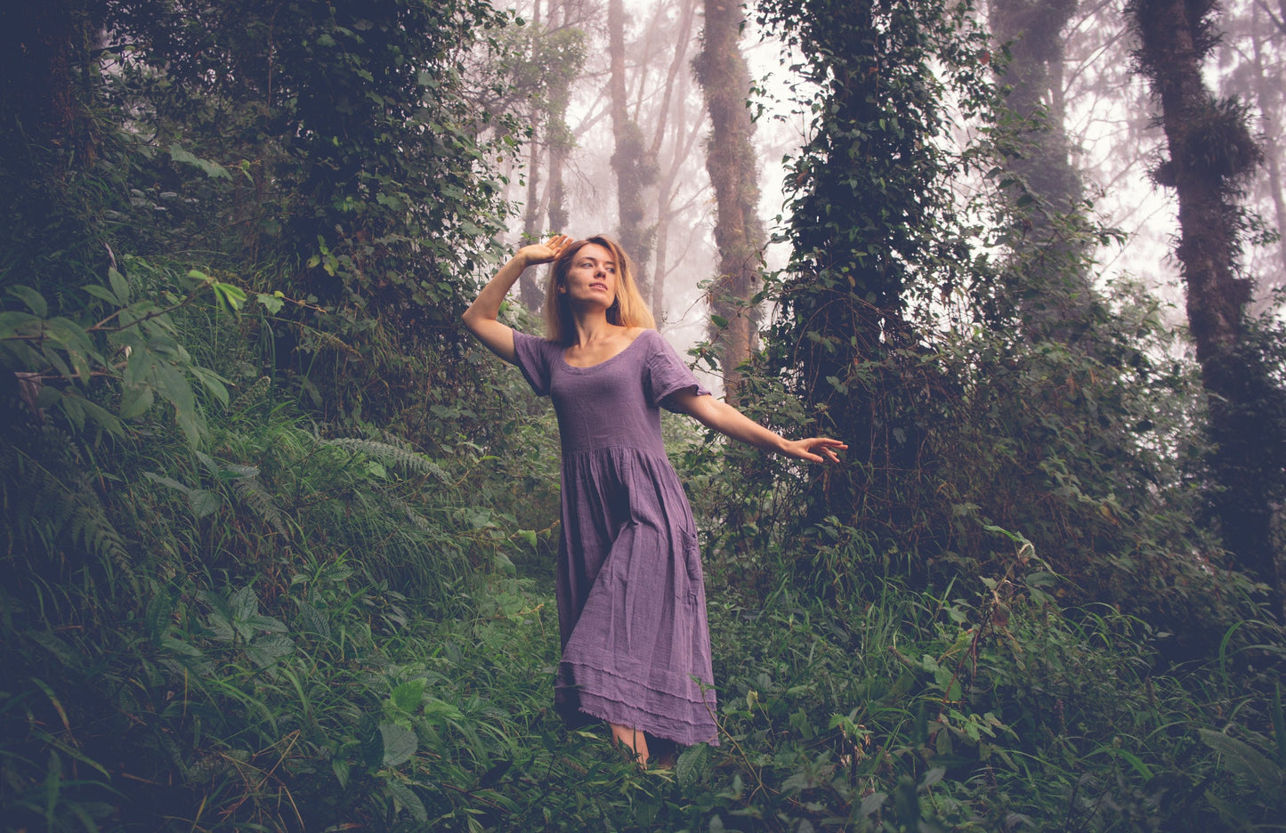 Elven bohemian dress • Medieval Dress • Witch dress • Fairy dress with pockets • Organic cotton dress • Renaissance dress • Gypsystyle