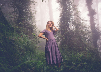Elven bohemian dress • Medieval Dress • Witch dress • Fairy dress with pockets • Organic cotton dress • Renaissance dress • Gypsystyle