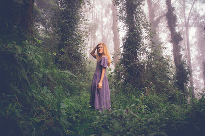 Elven bohemian dress • Medieval Dress • Witch dress • Fairy dress with pockets • Organic cotton dress • Renaissance dress • Gypsystyle