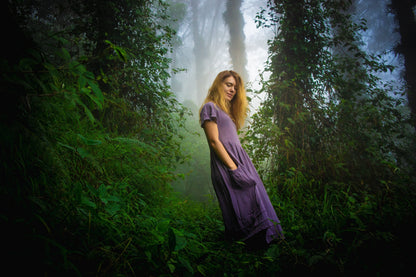 Elven bohemian dress • Medieval Dress • Witch dress • Fairy dress with pockets • Organic cotton dress • Renaissance dress • Gypsystyle