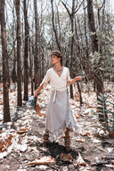 Wrap Gypsy Fringe Skirt | Grey
