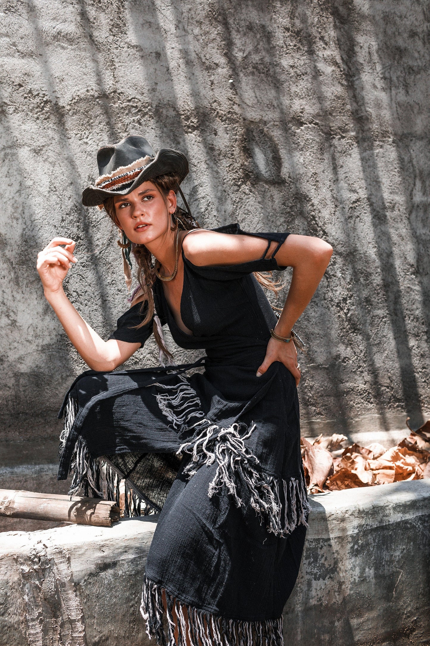 Wild west boho dress | Black