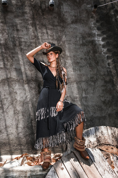 Wild west boho dress | Black