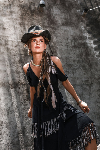 Wild west boho dress | Black