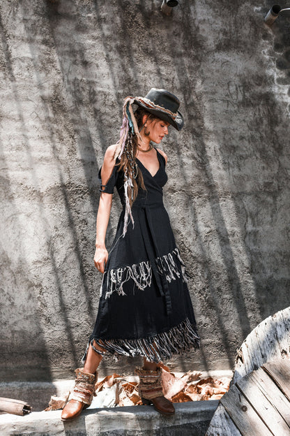 Wild west boho dress | Black