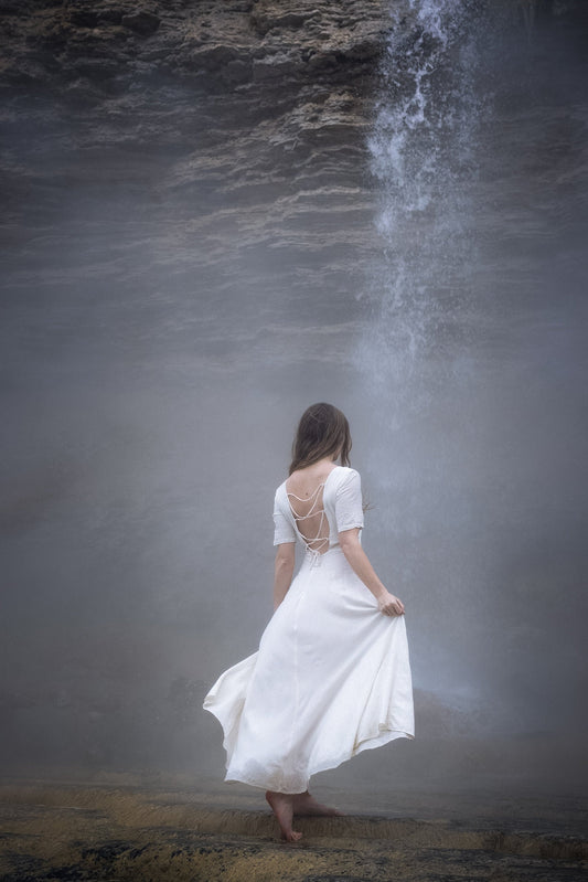 White linen fairy dress
