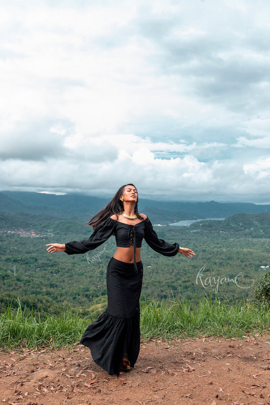 Skirt + corset top | Black