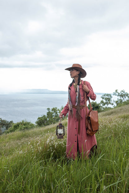 Bohemian summer coat | Raspberry