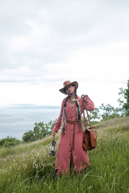 Bohemian summer coat | Raspberry