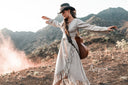 Wild at heart wrap dress with tassels | Grey
