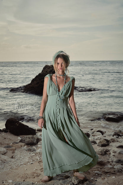 Sage green greek goddess dress - XS / white Sage green greek goddess dress - XS / white